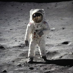 An individual on the moon without an astronaut suit