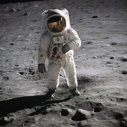 An individual on the moon without an oxygen supply