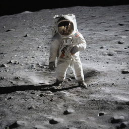 An individual on the moon without an oxygen supply