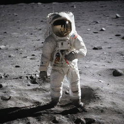 An individual on the moon without an oxygen supply