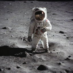 An individual on the moon without an oxygen supply