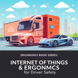 A visually striking illustration representing the Internet of Things (IoT) and ergonomics for driver safety