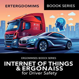 A visually striking illustration representing the Internet of Things (IoT) and ergonomics for driver safety