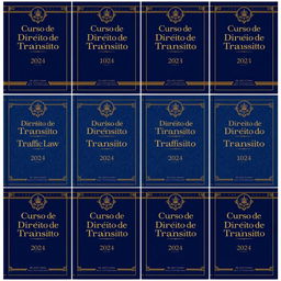 A collection of 12 beautiful book covers for a series on Traffic Law, each designed classically and elegantly