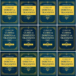 A collection of 12 beautiful book covers for a series on Traffic Law, each designed classically and elegantly