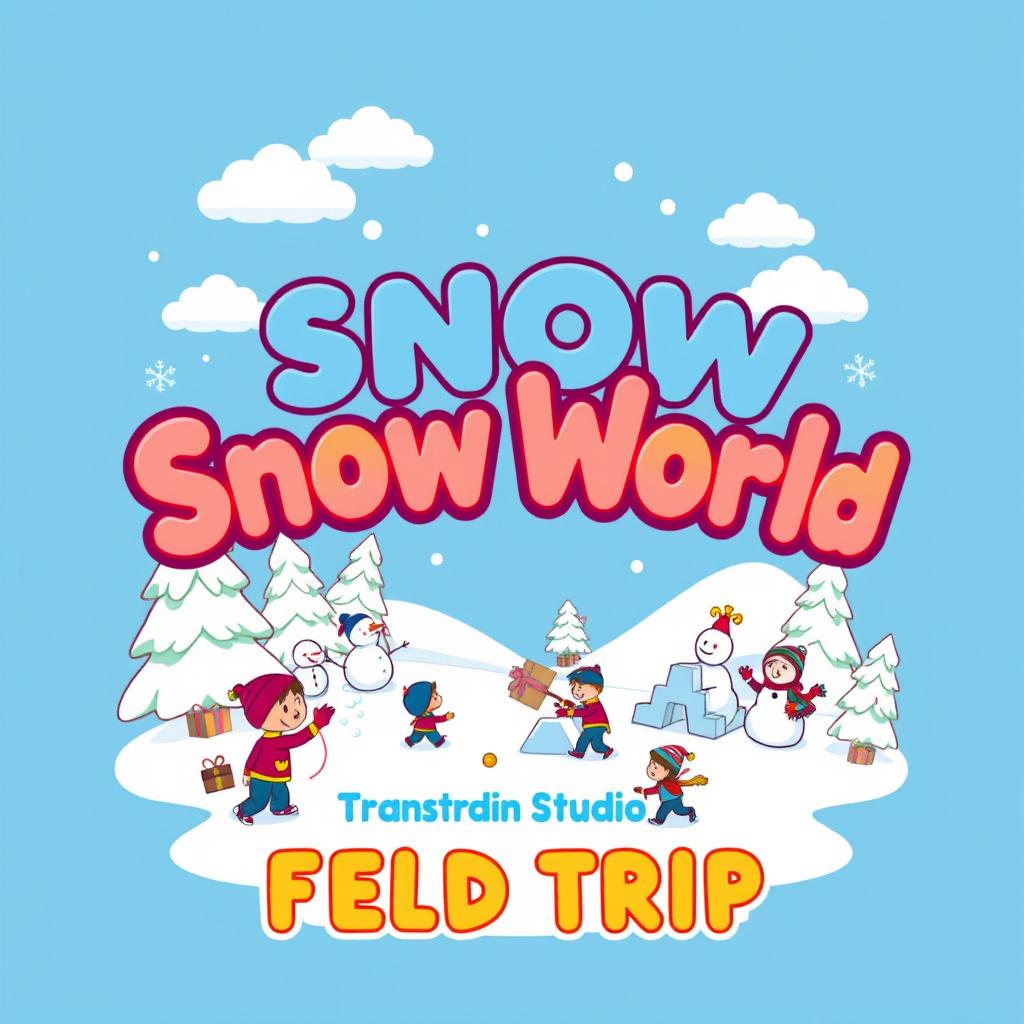 A creative t-shirt design for a field trip themed 'Snow World' at Trans Studio Makassar