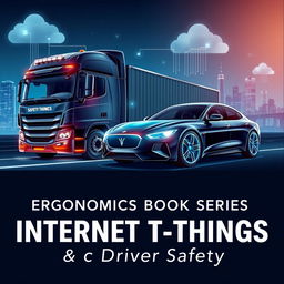 A highly realistic illustration representing the Internet of Things (IoT) and ergonomics for driver safety