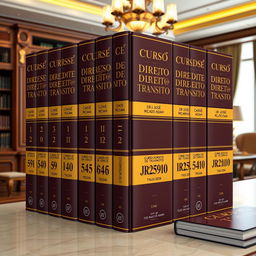 Twelve stunning 3D book covers for a law collection, each titled 'Curso de Direito de Trânsito', authored by 'DR JOSÉ RICARDO ADAM', dated '2024'