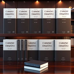 A 3D visual of twelve beautifully designed book covers for a legal book collection, each featuring the title 'Curso de Direito de Trânsito', authored by 'DR JOSÉ RICARDO ADAM', dated '2024'