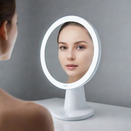 An innovative mirror with high-tech scanning abilities that precisely examines and identifies skin type.