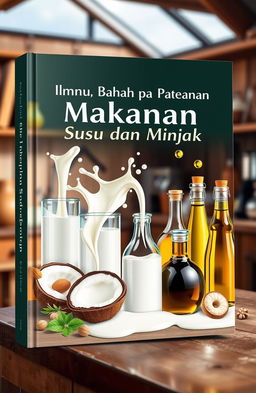 A book cover design focused on food science, highlighting the themes of milk and oil