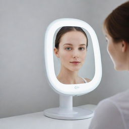 An innovative mirror with high-tech scanning abilities that precisely examines and identifies skin type.