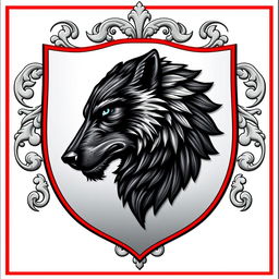 A detailed heraldic coat of arms featuring a silver (plata) shield with a bold red (vermelho) outline