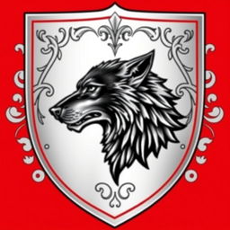 A detailed heraldic coat of arms featuring a silver (plata) shield with a bold red (vermelho) outline