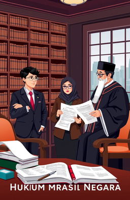 A visually appealing depiction of the themes surrounding 'Hukum Administrasi Negara' (State Administrative Law)