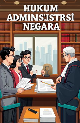 A visually appealing depiction of the themes surrounding 'Hukum Administrasi Negara' (State Administrative Law)