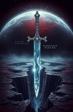 A stunning cover design depicting a dagger with a diamond-encrusted hilt and a blade resembling ice, floating majestically above a crack that reveals the void beneath