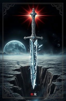 A stunning cover design depicting a dagger with a diamond-encrusted hilt and a blade resembling ice, floating majestically above a crack that reveals the void beneath