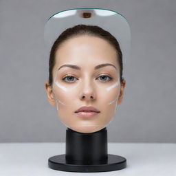 An advanced mirror utilizing cutting-edge technology to scan the user’s facial features, highlighting every detail, and digitizing the information in real-time.