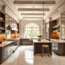 A stylish kitchen showcasing a harmonious blend of modern design and vintage charm