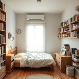 A cozy and comforting interior design for a small bedroom measuring 3m x 3