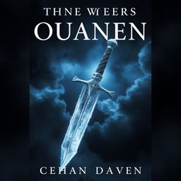 A captivating book cover featuring an icy dagger piercing through the sky, with a backdrop of deep darkness enveloping the heavens