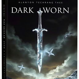 A captivating book cover featuring an icy dagger piercing through the sky, with a backdrop of deep darkness enveloping the heavens