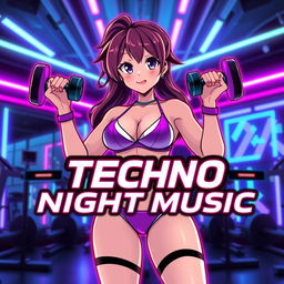 A vibrant logo for a YouTube channel called 'Techno Night Music'