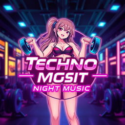 A vibrant logo for a YouTube channel called 'Techno Night Music'