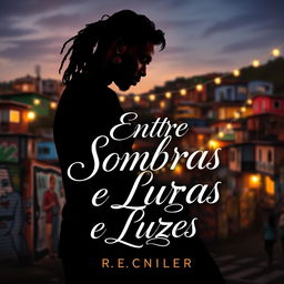 A captivating book cover design for a romance novel titled 'Entre Sombras e Luzes'