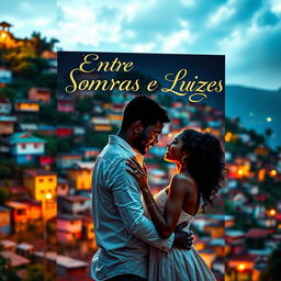 A captivating book cover featuring the title 'Entre Sombras e Luzes' elegantly displayed