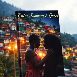 A captivating book cover featuring the title 'Entre Sombras e Luzes' elegantly displayed