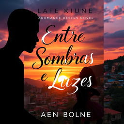 A book cover design for a romance novel titled 'Entre Sombras e Luzes'