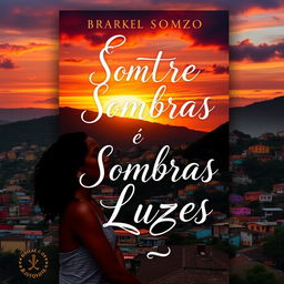 A book cover design for a romance novel titled 'Entre Sombras e Luzes'