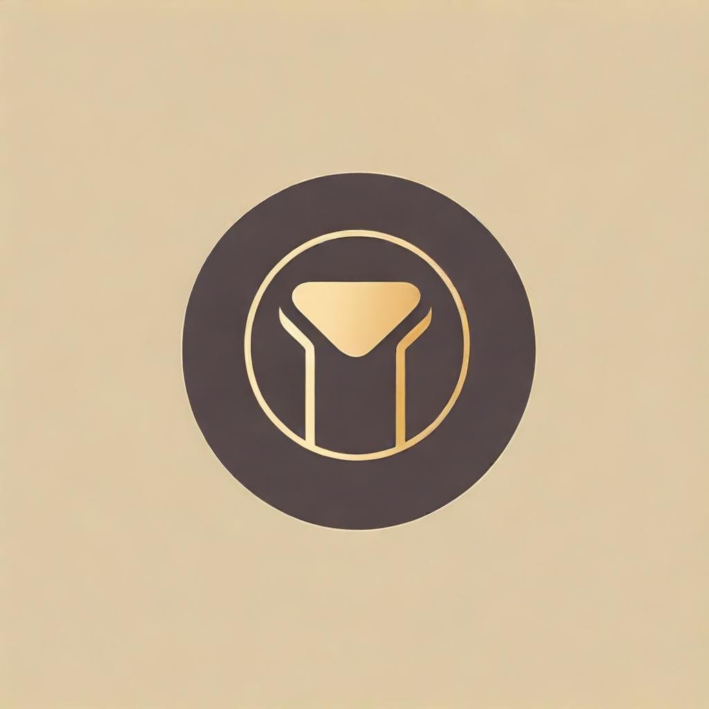Create a round logo for an email customer service team, featuring the color palette of dark brown and gold, representing reliance, efficiency, and elegance.