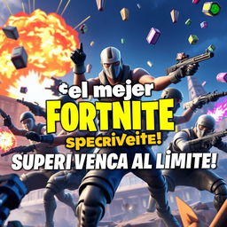 An eye-catching YouTube thumbnail for the video titled '¡El mejor Battle Royale en Fortnite! Supervivencia al Límite - Victoria Magistral'