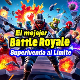 A visually striking YouTube thumbnail for the video titled 'El mejor Battle Royale en Fortnite - Supervivencia al Límite - Victoria Magistral'