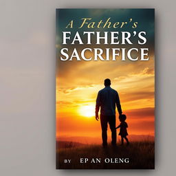 A poignant book cover design for the novel "A Father's Sacrifice" by Captain Oleng