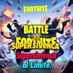 An exciting YouTube thumbnail for the video title 'Battle Royale en Fortnite - Supervivencia al Límite'