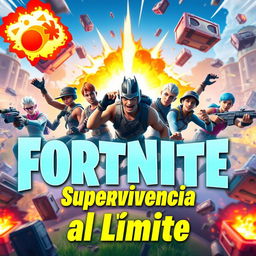 An exciting YouTube thumbnail for the video title 'Battle Royale en Fortnite - Supervivencia al Límite'