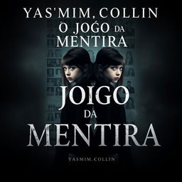 A captivating book cover for 'O Jogo da Mentira' by Yasmim_Collin, featuring an intriguing and mysterious background that adds depth to the scene