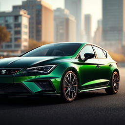 A realistic depiction of a 2025 Cupra Leon facelift, showcasing its sleek design and modern aesthetics