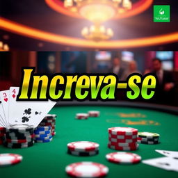 A vibrant YouTube banner for a poker channel, featuring a table with poker chips, playing cards, and a dramatic background of a casino