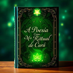 A captivating book cover featuring a rich green background symbolizing nature and magic