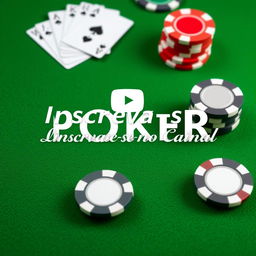 A sleek and modern banner design for a YouTube poker channel, featuring a visually appealing background related to poker, such as green felt from a poker table, cards, and poker chips