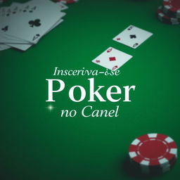 A sleek and modern banner design for a YouTube poker channel, featuring a visually appealing background related to poker, such as green felt from a poker table, cards, and poker chips