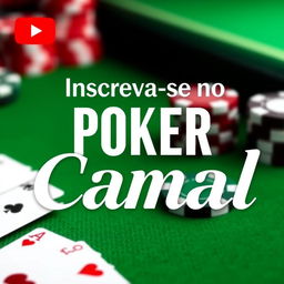 A sleek and modern banner design for a YouTube poker channel, featuring a visually appealing background related to poker, such as green felt from a poker table, cards, and poker chips