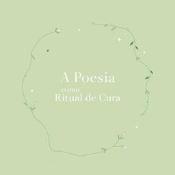 A minimalist book cover in a soothing shade of green, featuring subtle nature and magic elements intertwined with simple line art