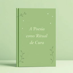 A minimalist book cover in a soothing shade of green, featuring subtle nature and magic elements intertwined with simple line art