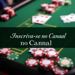 A visually appealing banner design for a YouTube poker channel with a background featuring a classic poker table scene, complete with cards and colorful poker chips